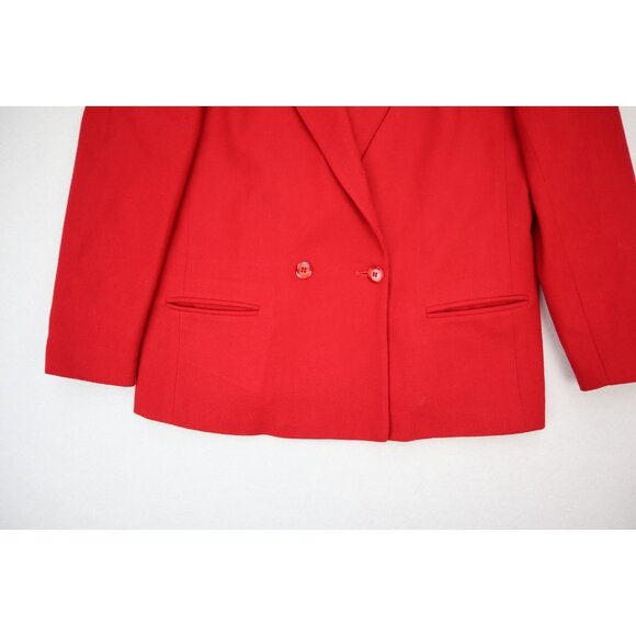 Mark Alexander Vintage Skirt Suit Size 12P Red Pleated Midi - Picture 5 of 16
